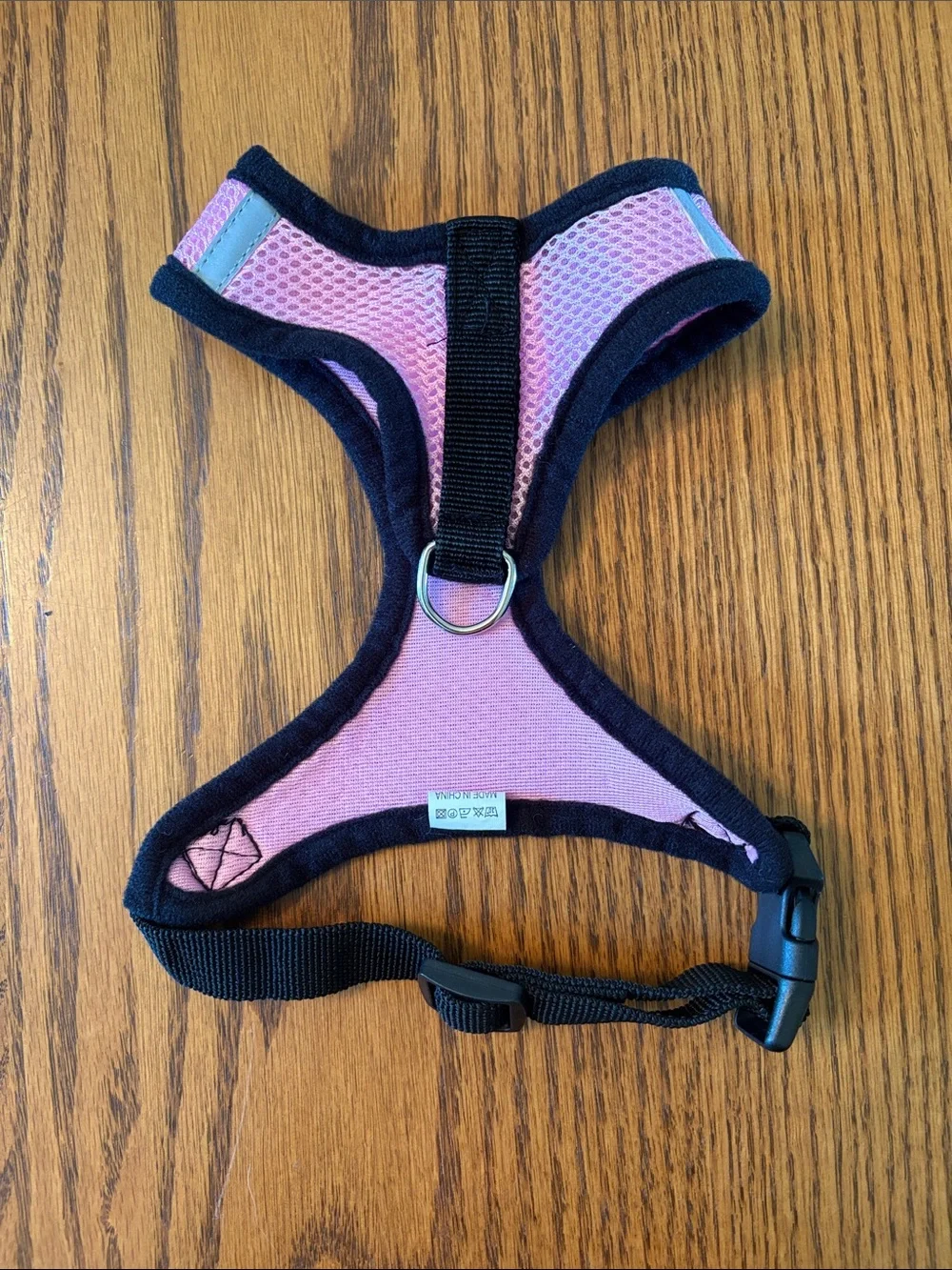 Pink Mesh Dog Harness with Paw Crest